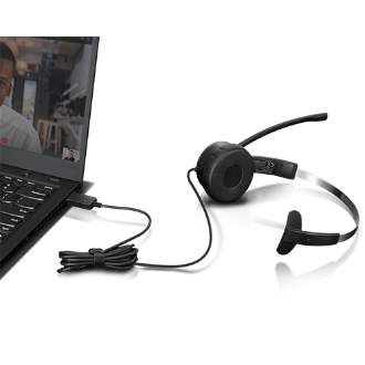 AURICULAR LENOVO 100 MONO USB NEGRO