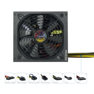Fuente TooQ 650W ATX PFC activo negro