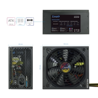 Fuente TooQ 650W ATX PFC activo negro