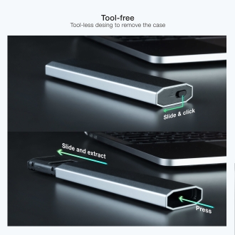 Caja externa TooQ TQE-2223G SSD M.2 NGFF/NVMe plata