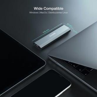 Caja externa TooQ TQE-2223G SSD M.2 NGFF/NVMe plata