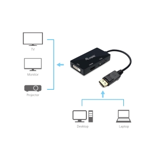 Adaptador Equip DisplayPort macho a VGA / HDMI / DVI