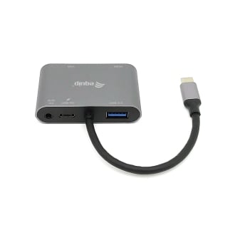 Adaptador Equip USB tipo C a 1xHDMI 4K, 1xVGA, 1xUSB-A 3.0, 1xUSB-C PD 100W