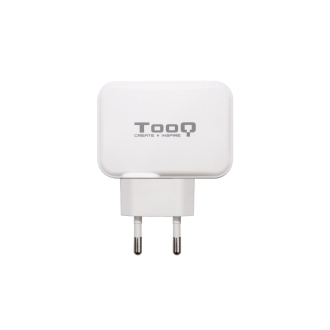 Cargador doble TooQ USB Tipo C + USB A 27W blanco