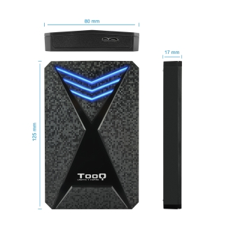 Caja externa TooQ 2.5 SATA USB 3.1 Gaming LEDs azul