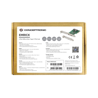 Controladora Conceptronic PCI-E 2 puertos USB tipo C alimentada