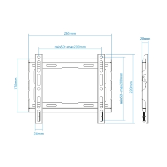 Soporte de pared TooQ LP1043F-B 23" a 43" fijo negro