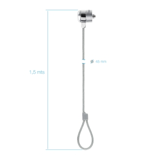 Cable de seguridad de portátil tipo Kensington TooQ con llave 1.5m