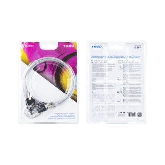 Cable de seguridad de portátil tipo Kensington TooQ con llave 1.5m