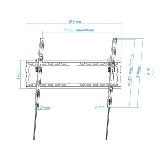 Soporte de pared TooQ LP1081T-B 10-37" a 80" inclinable negro