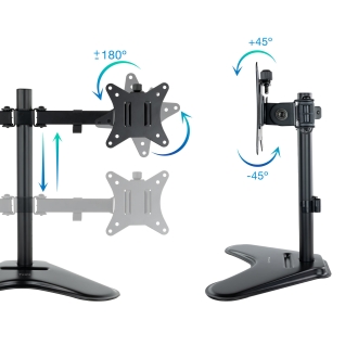 Soporte Sobremesa Tooq 2 Pantallas 17" a 32" Negro