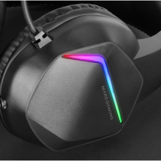 Auriculares Mars Gaming MH122 3.5mm RGB negro
