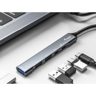 Hub USB tipo C Equip Life USB 2.0 / 3.0 y tipo C