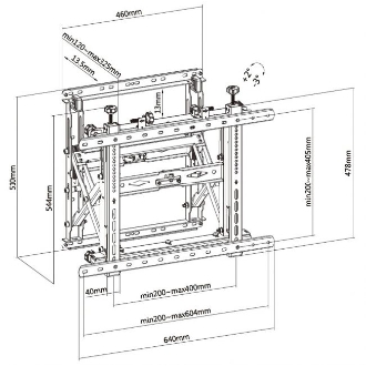Soporte de pared Equip 650352 45" A 70" profesional para video desplegable