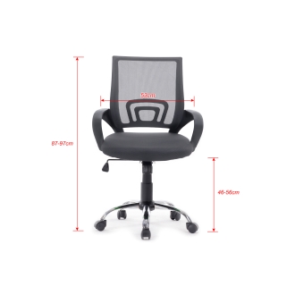 SILLA DE OFICINA EQUIP DE MALLA COLOR GRIS OSCURO