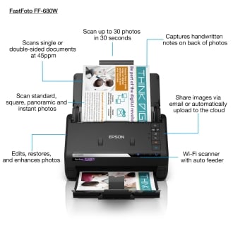 Escáner documental Epson FastFoto FF-680WA A4 dúplex Wi-Fi