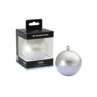 Altavoz Bluetooth Conceptronic bola de navidad plata
