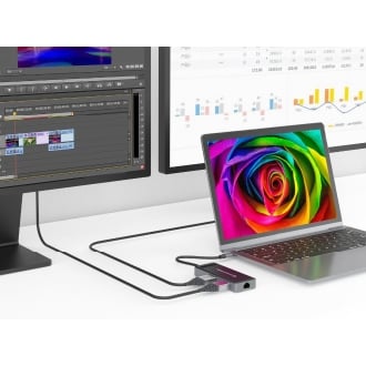 Adaptador USB tipo C Conceptronic 2xHDMI 1xUSB-C PD 100W 3xUSB-A 1xGb RJ45