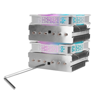 Ventilador CPU Mars Gaming MCPU-XT doble disipador 300W blanco