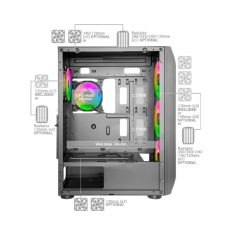 Caja torre E-ATX Mars Gaming MC-KX XXL blanco