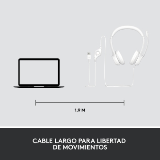 Auriculares Logitech H390 USB blanco