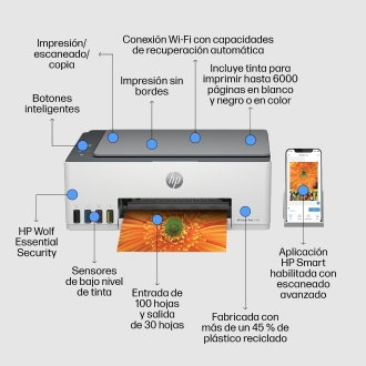 Multifunción HP Smart Tank 5105 A4 WiFi