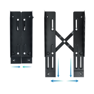 SOPORTE DE CPU CON RUEDAS METALICO TOOQ UMCS0024-B AJUSTABLE 160-300MM NEGRO