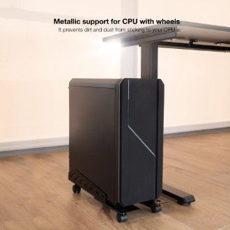 SOPORTE DE CPU CON RUEDAS METALICO TOOQ UMCS0024-B AJUSTABLE 160-300MM NEGRO