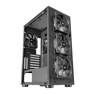 Caja torre E-ATX Mars Gaming MC-PRO2 XXL Black, frontal con rejilla, 3+2 ventiladores