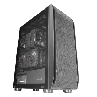 Caja torre E-ATX Mars Gaming MC-PRO2 XXL Black, frontal con rejilla, 3+2 ventiladores
