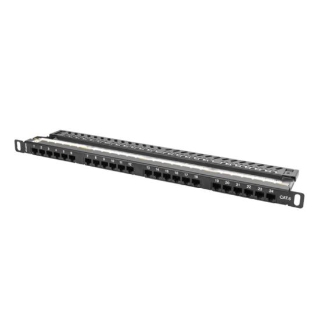 Patch panel lanberg cat.6 utp 24 puertos 0.5u rack 19" negro