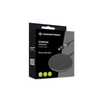 Cargador inalámbrico Conceptronic Qi 15W carga rápida de aluminio