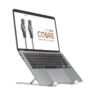 Soporte Elevador para portátil AISENS LPS1M-099 - 7 Niveles de Altura · Plegable · Gris