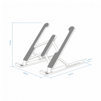 Soporte Elevador para portátil AISENS LPS1M-099 - 7 Niveles de Altura · Plegable · Gris