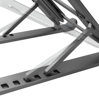 Soporte Elevador para portátil AISENS LPS1M-101 - 7 Niveles de Altura · Plegable · Gris Oscuro