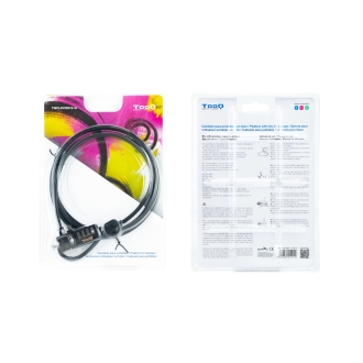Cable de seguridad de portátil tipo Kensington TooQ con combinación 1.5m