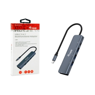 Adaptador USB tipo C  Equip 1xHDMI 4k 1xUSB-C Pd 100w 3xUSB-A 3.2