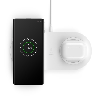 Base de carga inalámbrica doble Belkin 10W Boost Charge blanco