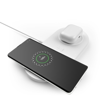 Base de carga inalámbrica doble Belkin 10W Boost Charge blanco