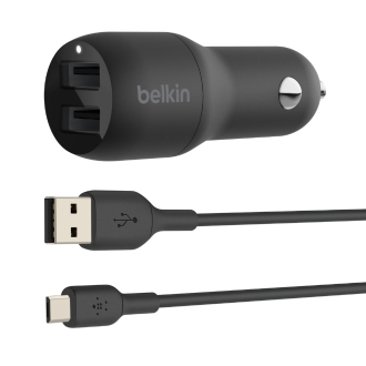 Cargador para coche Belkin 2xUSB-A 24W (12Wx2) negro