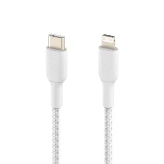 Cable Belkin USB Tipo C macho a Lightning macho trenzado Boost Charge 1m blanco