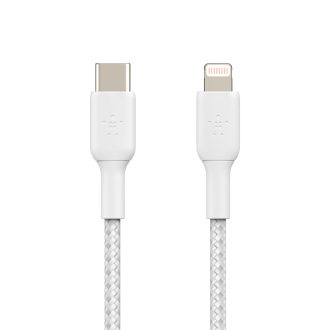 Cable Belkin USB Tipo C macho a Lightning macho trenzado Boost Charge 1m blanco