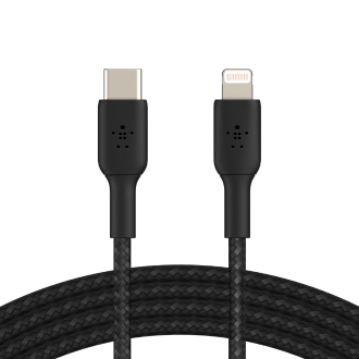 Cable Belkin USB tipo C macho a Lightning trenzado Boost Charge 1m negro