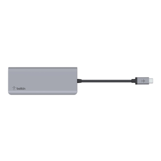 Adaptador USB tipo C  Belkin 1xUSB-C Pd 3.0 2xUSB-A 3.0 1x Jack 3.5 2xlector Sd/MicroSD 1xHDMI 4k Carga 100w