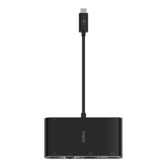 Adaptador USB tipo C Belkin 1x HDMI 4k 1xVGA 1xUSB-A 3.0 1x1GB Rj45 1xUSB-C Pd 100w