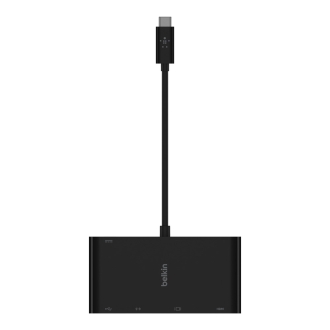 Adaptador USB tipo C Belkin 1x HDMI 4k 1xVGA 1xUSB-A 3.0 1x1GB Rj45 1xUSB-C Pd 100w