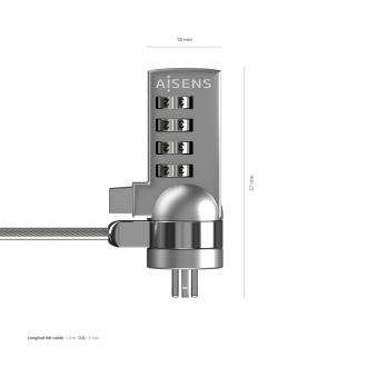 Cable de seguridad con cerradura de combinación 1.5m