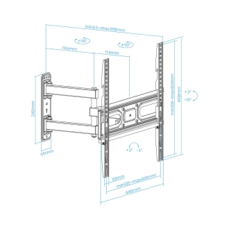 Soporte de pared TooQ LP7843TN-B 32" a 55" con doble brazo