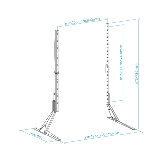 Soporte de mesa para TV TooQ DB2375F-B 23" a 75" VESA 200x200