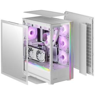 Caja E-ATX Mars Gaming MC-ULTRA doble línea ARGB blanco